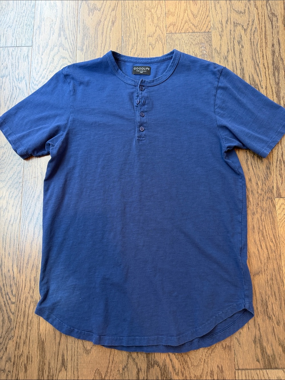 Goodlife Navy Short-Sleeve Henley Tee